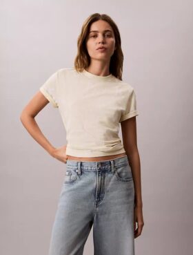 Allover Faded Monogram Klasik Tişört