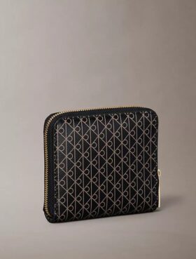 Allover Monogram Kare Fermuarlı Cüzdan
