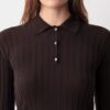 Amber Nervürlü Polo Kazak Amber Nervürlü Polo Kazak