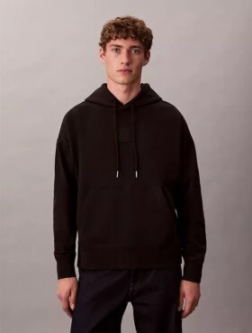 Amblem Logolu Havlu Kapüşonlu Sweatshirt