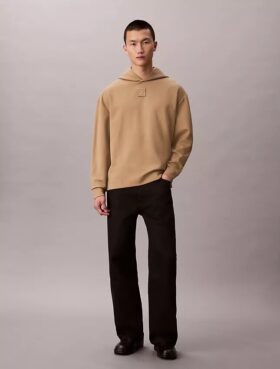 Amblem Logolu Yün Karışımlı Kapüşonlu Sweatshirt