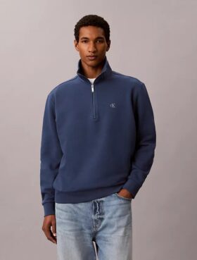 Arşiv Logolu Fleece Çeyrek Fermuarlı Sweatshirt