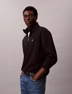 Arşiv Logolu Fleece Çeyrek Fermuarlı Sweatshirt