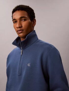 Arşiv Logolu Fleece Çeyrek Fermuarlı Sweatshirt