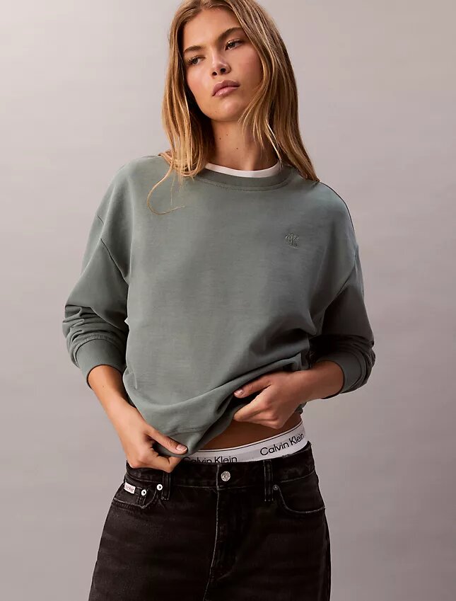 Arşiv Logolu Fleece Rahat Sweatshirt Arşiv Logolu Fleece Rahat Sweatshirt