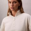 Arşiv Logolu Polar Çeyrek Fermuarlı Mock Neck Sweatshirt