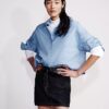 Asimetrik Bel Denim Mini Etek Asimetrik Bel Denim Mini Etek