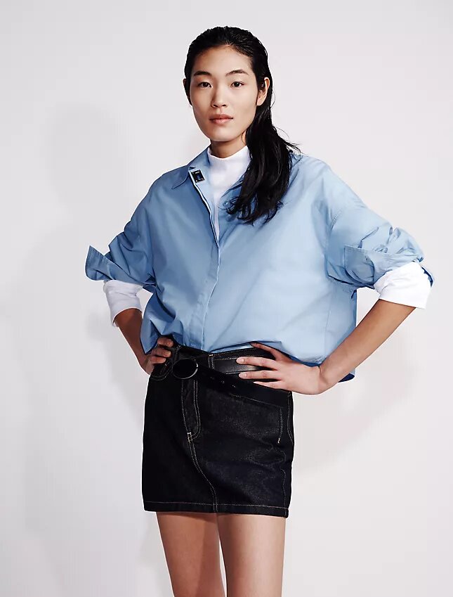 Asimetrik Bel Denim Mini Etek Asimetrik Bel Denim Mini Etek