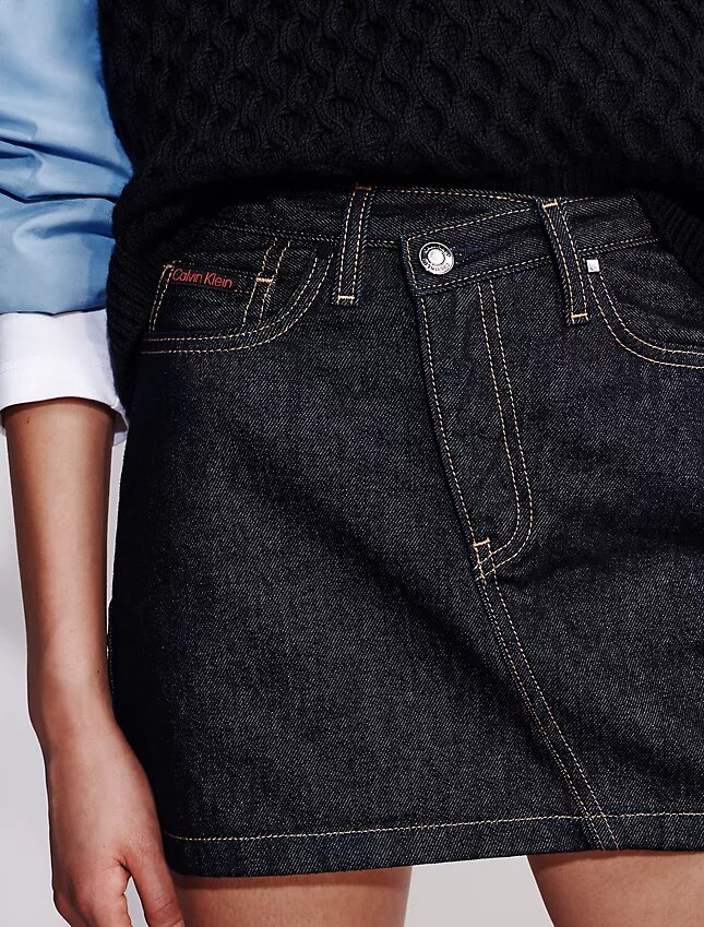 Asimetrik Bel Denim Mini Etek Asimetrik Bel Denim Mini Etek