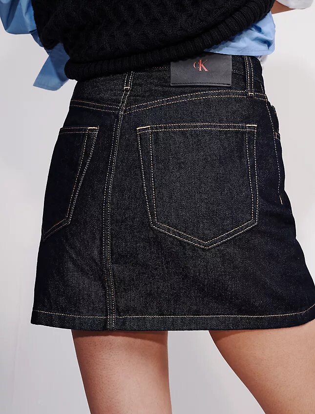 Asimetrik Bel Denim Mini Etek Asimetrik Bel Denim Mini Etek