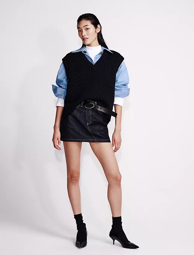 Asimetrik Bel Denim Mini Etek Asimetrik Bel Denim Mini Etek