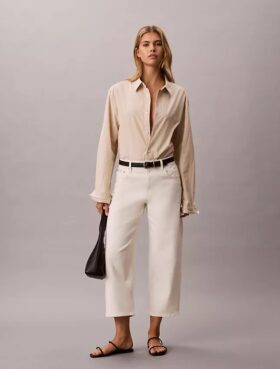 Barrel Leg Cropped Pantolonlar Barrel Leg Cropped Pantolonlar
