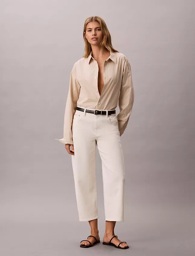 Barrel Leg Cropped Pantolonlar Barrel Leg Cropped Pantolonlar
