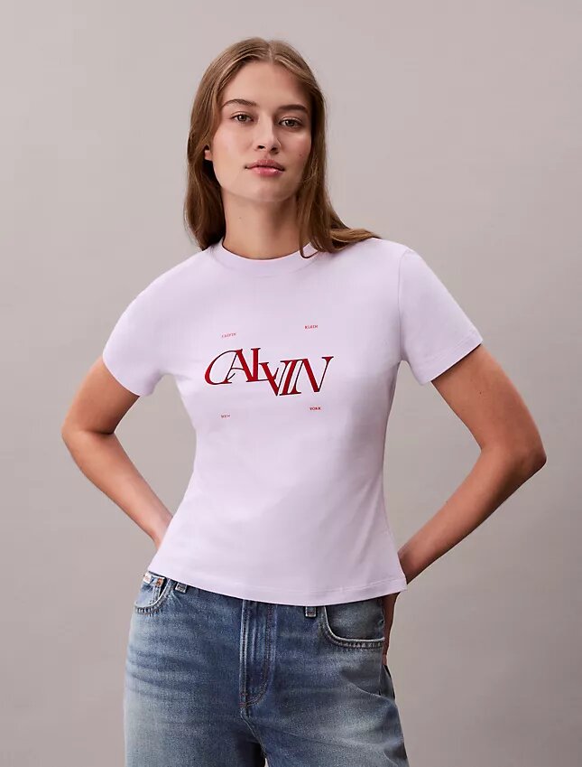 Bölünmüş Logo Grafikli Dar Tişört Bölünmüş Logo Grafikli Dar Tişört