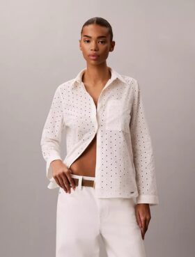 Broderie Anglaise Düğmeli Gömlek