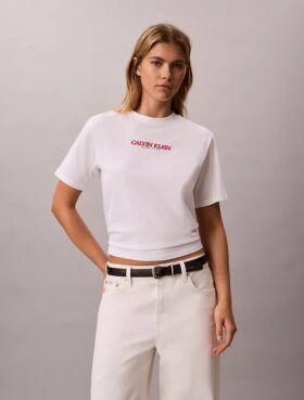 Calvin Klein Logo Grafikli Boxy Tişört