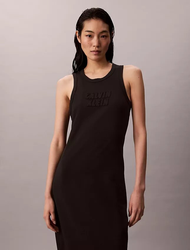 Calvin Klein Logo Midi Tank Elbiseler Calvin Klein Logo Midi Tank Elbiseler