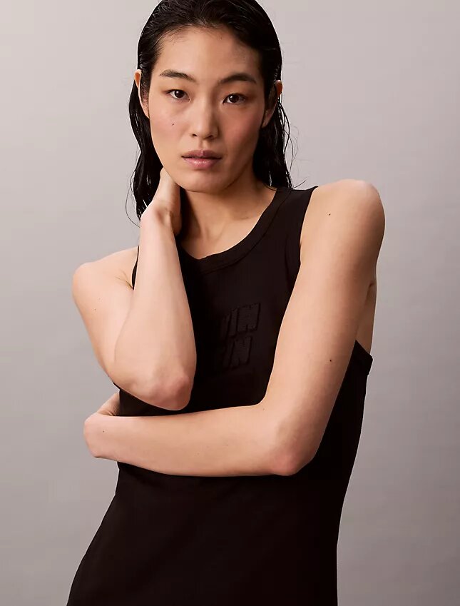 Calvin Klein Logo Midi Tank Elbiseler Calvin Klein Logo Midi Tank Elbiseler