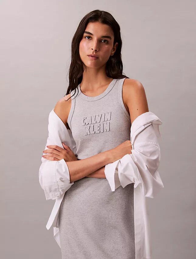 Calvin Klein Logo Midi Tank Elbiseler Calvin Klein Logo Midi Tank Elbiseler