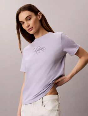Calvin Script Logo Klasik Tişört