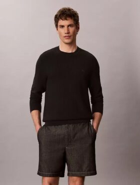 Chambray Düz 7″ Çekip Giyilen Şort