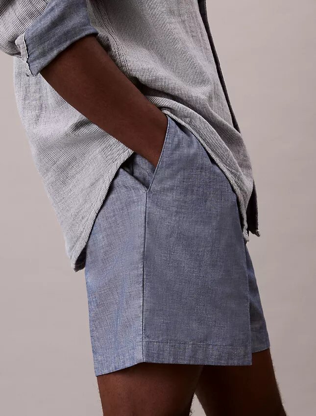 Chambray Çekip Giyilen Şort Chambray Çekip Giyilen Şort