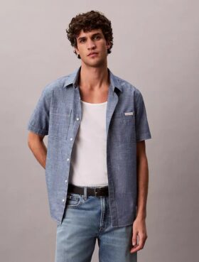 Chambray Klasik Düğmeli Gömlek