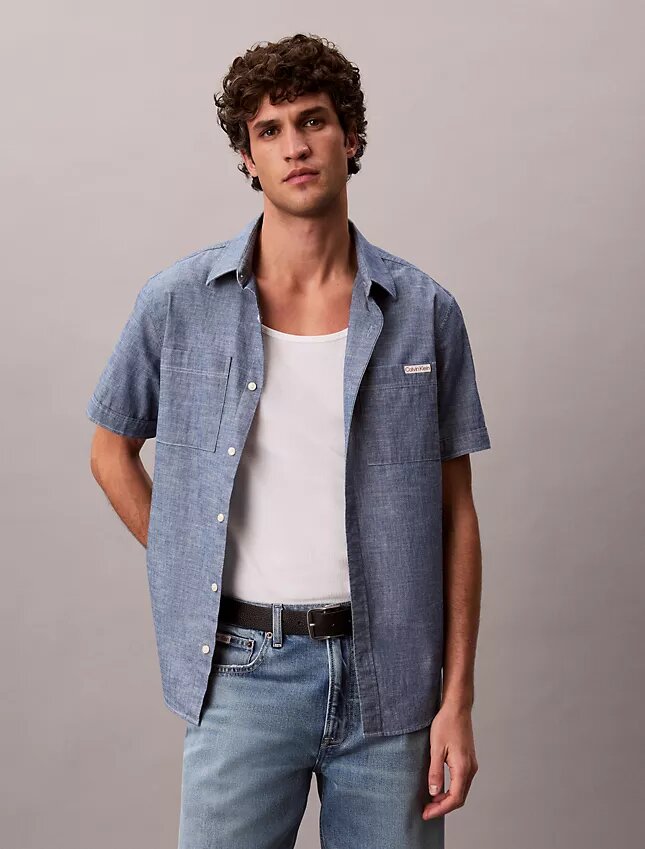 Chambray Klasik Düğmeli Gömlek Chambray Klasik Düğmeli Gömlek