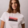 City Sunset Logo Grafikli Klasik Tişört