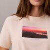 City Sunset Logo Grafikli Klasik Tişört