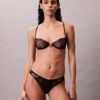 CK Black Geo Dantel Unlined Balconette Sütyen