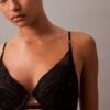 CK Black Çiçek Desenli Dantel Push-up Plunge Sütyen CK Black Çiçek Desenli Dantel Push-up Plunge Sütyen
