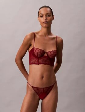 CK Black Çiçekli Dantel Bikini