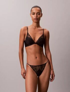 CK Black Çiçekli Dantel Bikini