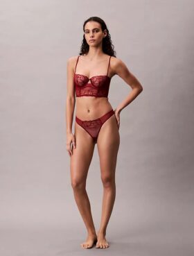 CK Black Çiçekli Dantel Thong