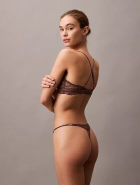 CK Black Çiçekli Dantel Thong
