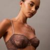 CK Black Çiçekli Dantel Unlined Balconette Sütyen