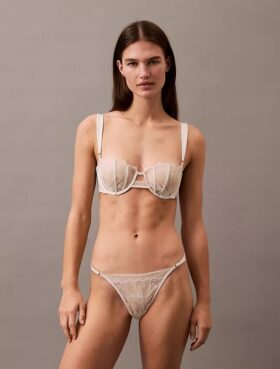 CK Black Çiçekli Dantel Unlined Balconette Sütyen