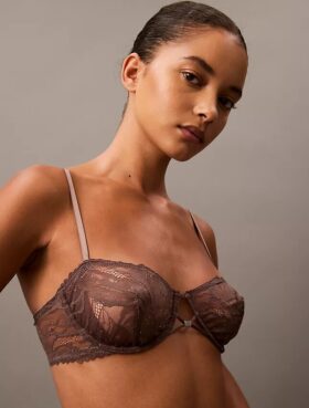CK Black Çiçekli Dantel Unlined Balconette Sütyen