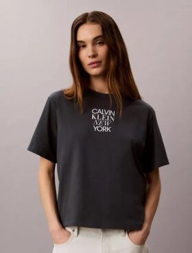 CK Ny Fotoğraf Grafikli Boxy Tişört