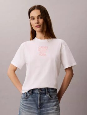 CK Ny Fotoğraf Grafikli Boxy Tişört