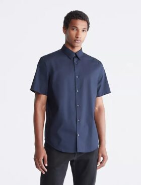 Cotton Stretch Dar Kesim Düğmeli Gömlek