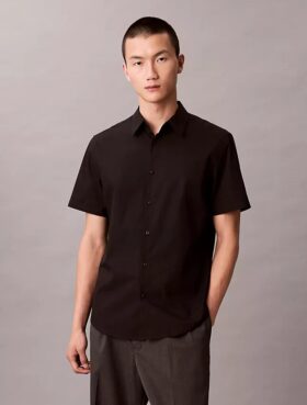 Cotton Stretch Dar Kesim Düğmeli Gömlek