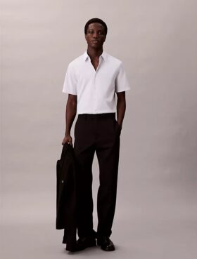 Cotton Stretch Dar Kesim Düğmeli Gömlek