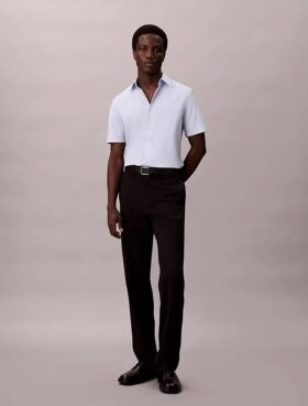 Cotton Stretch Dar Kesim Düğmeli Gömlek