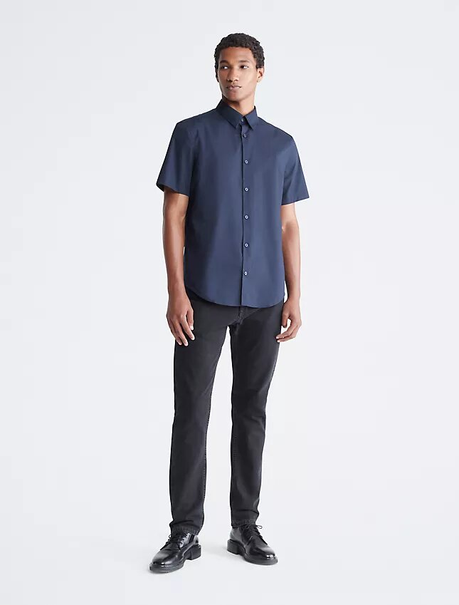 Cotton Stretch Dar Kesim Düğmeli Gömlek Cotton Stretch Dar Kesim Düğmeli Gömlek