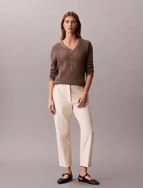 Cotton Stretch Düz Kesim Chino Pantolon