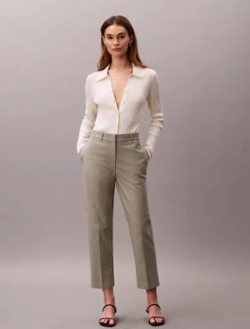 Cotton Stretch Düz Kesim Chino Pantolon