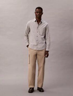Cotton Stretch Düz Kesim Kargo Pantolon