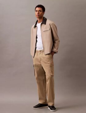 Cotton Stretch Düz Kesim Kargo Pantolon